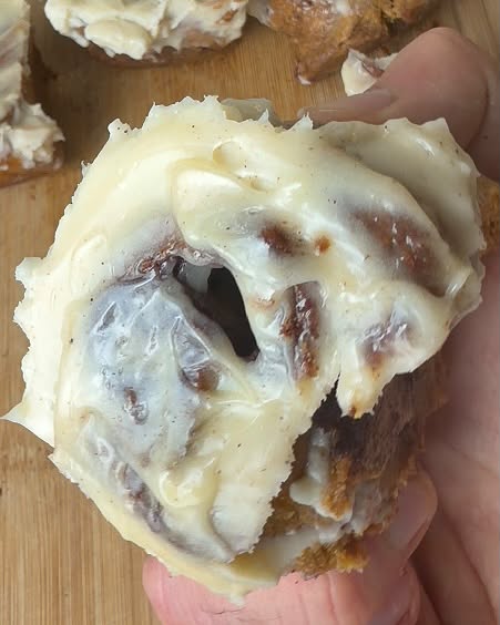 Frosted sweet potato cinnamon roll