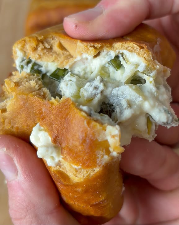 Jalapeño popper stuffed sweet potato roll