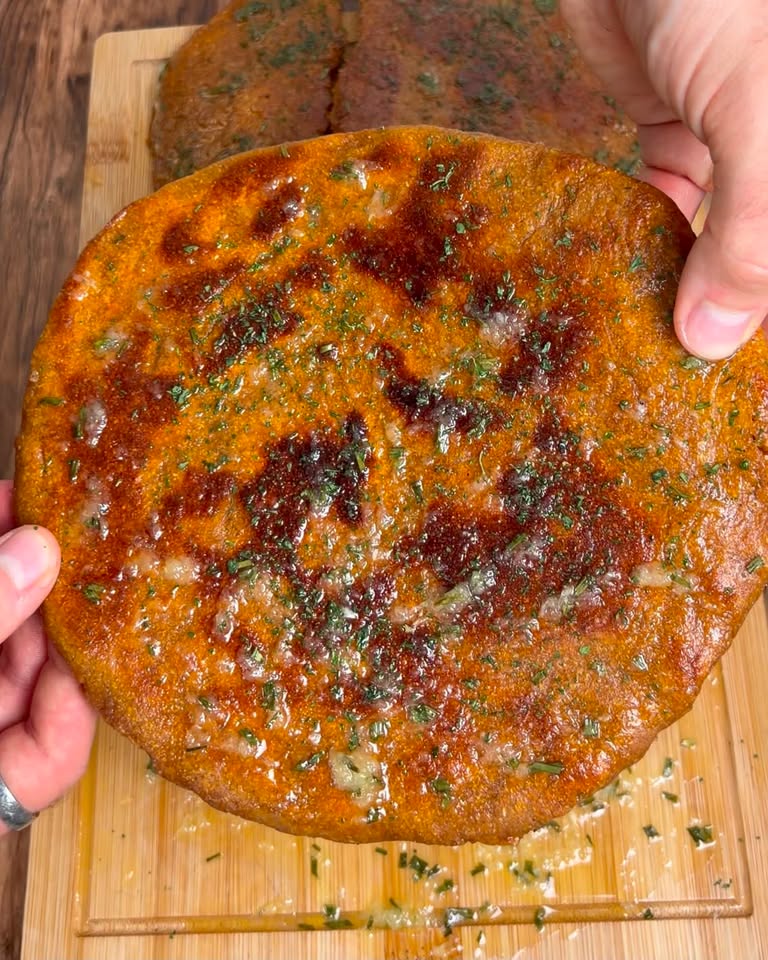 Sweet potato garlic butter flatbread